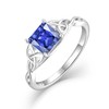 Blaniy Celtic Knot Ring 925 Sterling Silver Princess Cut Promise