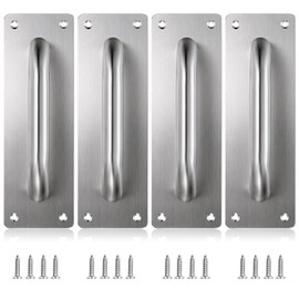 Sumnacon Stainless Steel Door Handle, 4 Pack Pull Push Handle 7.9x2.5 Inch, for Wooden and Composite Doors, Garage, Barn, Home, Commercial Use, Silver