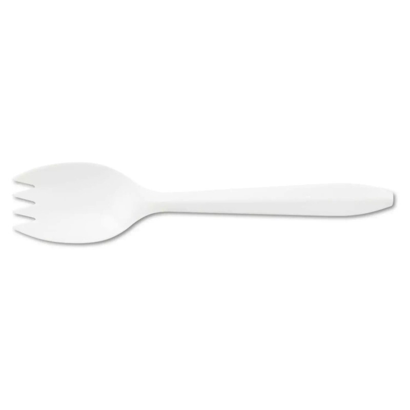 Boardwalk White Mediumweight Disposable Polypropylene Sporks (1000-Carton)