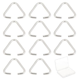 SUNNYCLUE 1 Box 100Pcs Triangle Open Rings Stainless Steel Triangle Rings Iron Pinch Bails Keychain Hanger Connector Pinch Bails Links Connectors for Decoration Jewelry Findings DIY Craft Accessories
