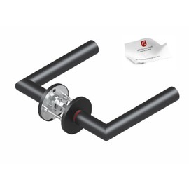 Beschläge Hamburg Smartbloc® Hidden Hero Form 1106 - DIN Left Door Handle with Integrated Locking | Door Fitting Diameter 54 x 5 mm for Room Doors | Handle Set for Interior Doors in Matte Black