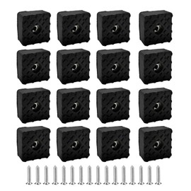 XNJIHWA 16pcs Rubber Buffer Square Rubber Feet Screwable Non-Slip Furniture Foot Protection for Furniture, Tables, Chairs and Floors with Screws, 30 x 30 x 10 mm