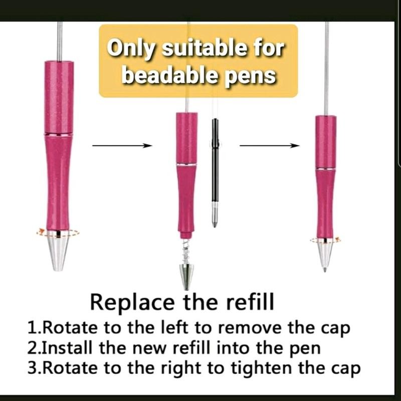 BLUE Ink Five Individual Ink Refills for Beadable Pens -