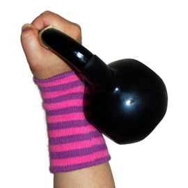 Cotton Kettlebell Wrist Protective Pads - Unisex (One Size Fits Most) (Pink Purple)