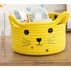 Cat-Shaped Cotton Rope Storage Basket for Pet Toy Organization –
