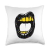 Gold Teeth Grill Throw Pillow