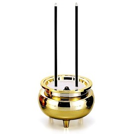 Butsudanya Takita Shoten Safe Incense Incense, Gold Color, Mini (Height 4.5 inches (11.5 cm) x Diameter 2.2 inches (5.5 cm) ◆ No Fire, Safe and Perfect for Use in Rooms with No Fire [Certificate issued by Takita Shoten]