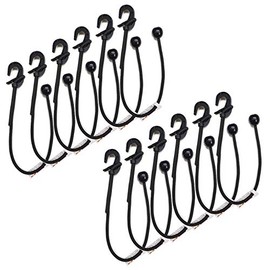 Secure IT Quick - 9PAHK Adjustable Toggle Ball Bungee Cord - USA Made Bungee Cord - 9MM Plastic Adjustable Hook with Lock (12 Pack - 24" Cords, Black)