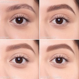 Beauty Creations - Sombra para Cejas + Pomada, Duet Brow, Doble Tono, Resistente al Agua (Medium Brown)