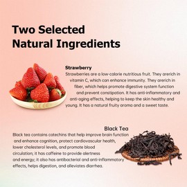 HANFANGLING Strawberry Black Tea, 100% Natural Loose Leaf, Blend Of Strawberry Fruit Flavor And Black Tea Aroma,1.76oz