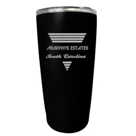R and R Imports Murphys Estates South Carolina Souvenir 16 oz Black Stainless Steel Tumbler Retro Design