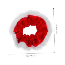 Baluue 2PCS Velvet Christmas Hair Scrunchies with Fuzzy Edges Elastic Hair Ties for Parties Birthdays Holiday Celebrations