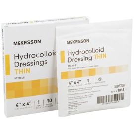 McKesson 10 Count 4X4 Inch Light Beige Hydrocolloid Wound Dressing Flexible Bandages