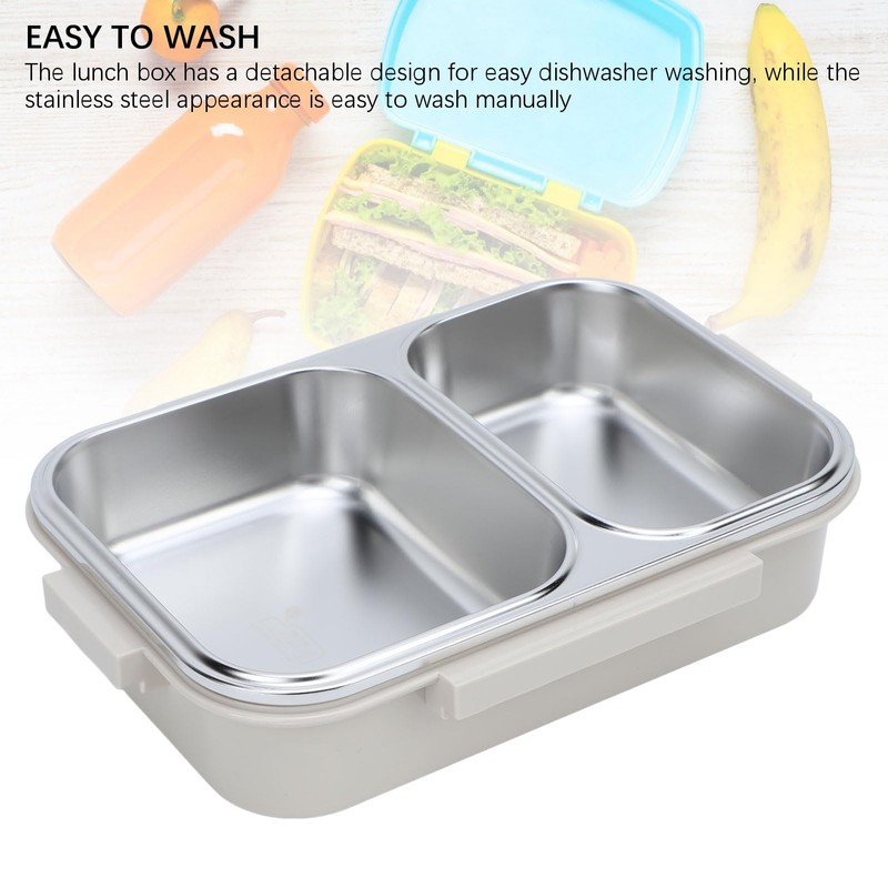 Stainless Steel Leak - Resistant Lunch Box, 2 Compartment 1.2L