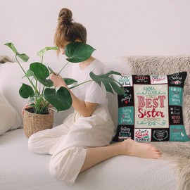 ZUMBULKJ Sister Gifts, Birthday Gifts for Sisters from Sisters, Best Sister Ever Gifts, Adult Sisters Gift Ideas, to My Sister Gift, Birthday Gifts for Sister from Brother Throw Pillow Cover 18" X 18