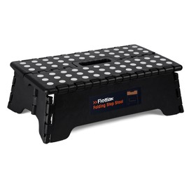 Flottian 5" Folding Step Stool for Adults and Kids 15-Inch Extra Wide Stool Holds Up to 300 lbs,Non-Slip Folding Stools with Handle,Compact Plastic Foldable Step Stool for Bathroom,Kitchen,ect