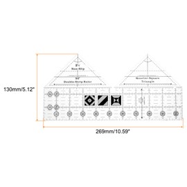 HARFINGTON 90 Degree Double Strip Quilting Template Ruler for Sewing, 10 Inch