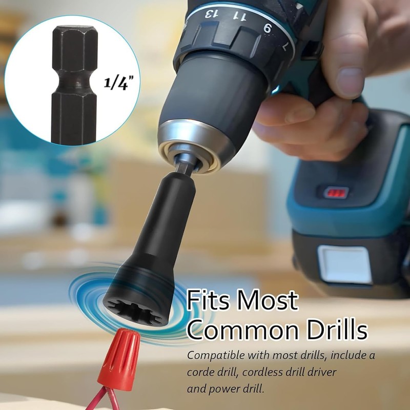 YUENTOEN 2PCS Wire Nut Twister, Wire Twister Tool for Drill,