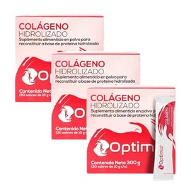 Soy Óptimo | Kit 3 Colágenos Hidrolizados | Sin Sabor - Sin Olor - Sin Azúcar | Suplemento Alimenticio | 30 sobres individuales de 10 g en cada caja (90 Sobres en total por las 3 cajas)