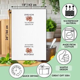 Bacon Towel, 16x24 Inch Funny Kitchen Hand Dishcloth, Absorbent Quick Dry Cloth Dish Tea Towels, Best Housewarming Gifts for Family Friends, Kitchen Table Decoration-A03