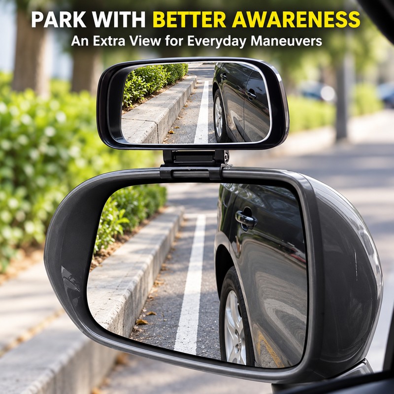 Car Blind Spot Mirror for Driving – Adjustable Wide-Angle Convex