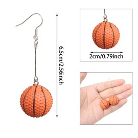Honbay 1 Pair of 3D Sport Ball Earrings Exaggerated Personality Sports Style Earrings Basketball Dangle Drop Earrings Fans Players Gift for Sports Lovers