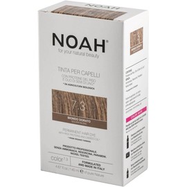 NOAH Permanent Hair Dye 7.3 Golden Blonde – Ammonia-Free Hair Colour with Linseed Oil & Rice Proteins - Nourishing, Long-Lasting & Grey Coverage - Complete Hair Colour Kit - 140ml