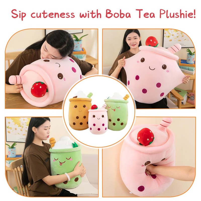 Bubble Tea Plush Pillows, Cute Boba Plushies Soft Toys Giant