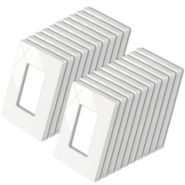 20 Pack BESTTEN Screwless Wall Plate, 1 Gang Decorator Light Switch Plate, Decor Outlet Cover, H4.69” x W2.91”, USWP4 Off White Series Wallplate
