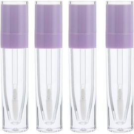 Tubo de Brillo de Labios Vacío Redondo 10 Piezas de Plástico Púrpura, con Varita Incluida, para Muestras y Viaje, Ligero Fugas, Envase para Aceite Labial