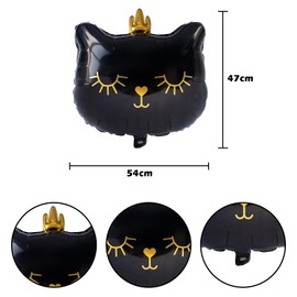 RmKbe 6pcs Cat Balloons Cartoon Cat Head Foil Balloons Crown Cat Balloons Kids Cat Theme Party Supplies for Birthday
