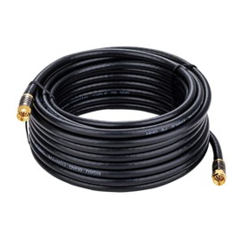 Cables Direct Online 3ft Black Quad Shield RG6 Coaxial Cable, F Pin and BNC Extension Wire for Satellite Dish, Cable TV, Antenna - Digital HD 3GHz Coax Cord with Weatherproof Connectors