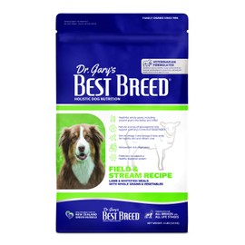 Dr. Gary's Best Breed Field & Stream Recipe Slow-Cooked in USA [Natural Dry Dog Food for All Breeds and Sizes] - 4lbs., Dark Brown