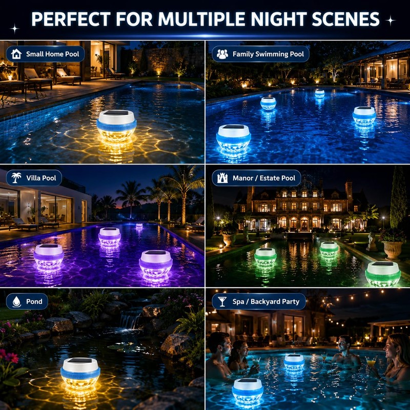 Damijda Solar Floating Pool Light for Above Ground & Inground