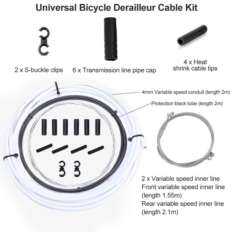 Cerioll Shift Cable Set, Universal Bicycle Shift Cable, Bicycle Shift