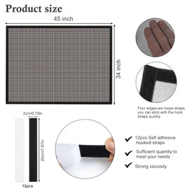 Fireplace Screen Safe Mesh Gate Mesh Screen Child Proof Existing Fireplace Barrier Guard Net Adhesive Cover Fire Place Doors for The Living Room Indoor Toddler Baby Pets 45 * 34inch