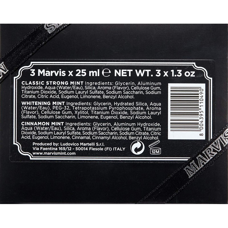 Marvis Caja con 3 Sabores - Clásica, Blanqueadora y Canela