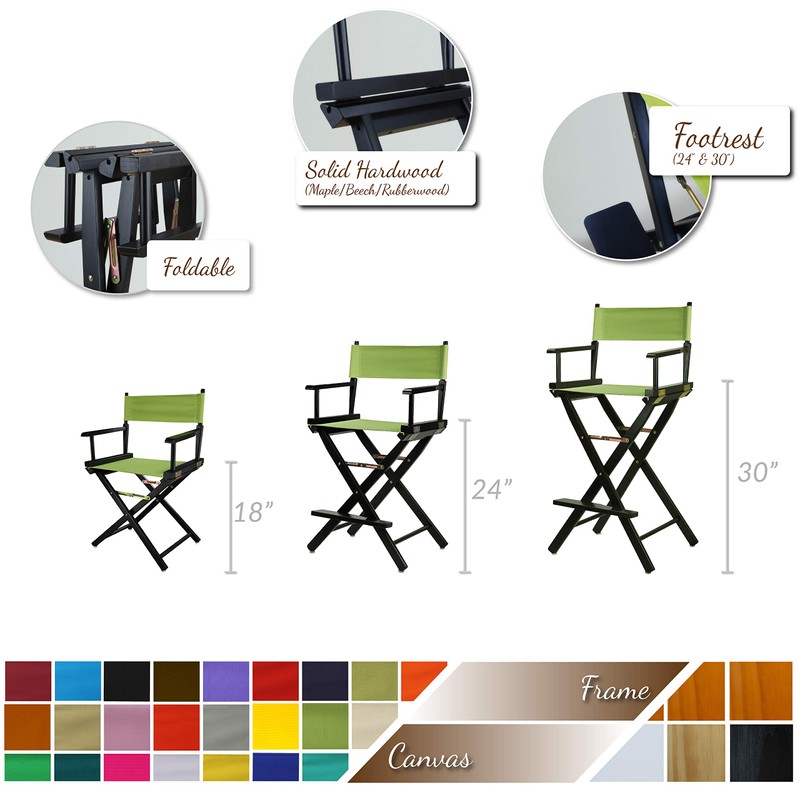 30" Director's Chair White Frame-Tangerine Canvas