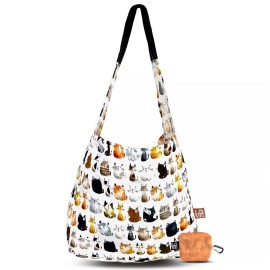 LOVE REUSABLE BAG Cat's Meow Stash It Recycled Reusable Shopping Bag, 1 EA