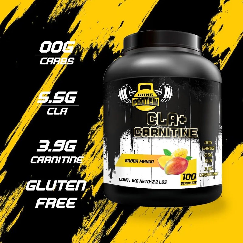Cla Carnitina 1kg Guns Suplements 100 Servs Pre Entreno