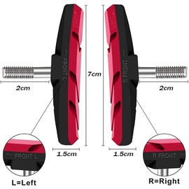 SenluKit 4 Pairs of V Bicycle Brake Pads, V-Brake Bicycle Brake Pads for Shimano, Tektro, Avid, Clarks, Contec, Sram, XLC Braking Performance, Durable & Perfect Fit Brake Pads 70 mm