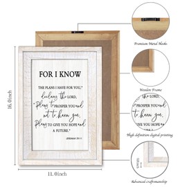 Framed For I Know the Plans I Have for You Wall Art Decor Jeremiah Inspirational Wooden Hanging Sign Decoration for Modern Home Living Room Bedroom Office 16"x11"