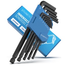 STONE REEF Allen Key Set 13 Pieces [incl. Ball Head] - 1.27-10 mm, Hex Key Hand Tool Set for Craftsmen, Allen Key Set