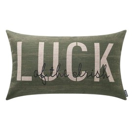 TRENDIN St Patricks Day Pillow Cover 20x12 Inch for Couch Luck of The Irish Happy Saint Patricks Day Decorations for Home Decor Pillowcase Cotton Linen PL418TR