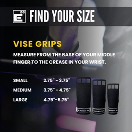 Element 26 Vise Grips - Gymnastics Grips, 3 Hole Hand Grips for Cross Training, WODs, Weightlifting & HIIT Training | Bar Grips for Weight Lifting - Pull Up Hand Grip for Men and Women - Small, Black