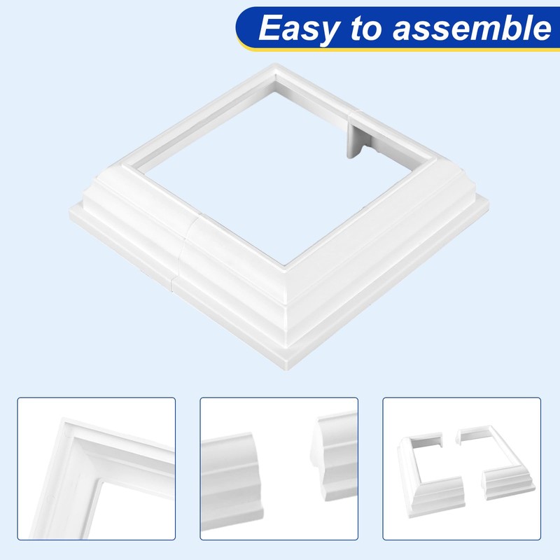 JarThenaAMCS 12Pcs Vinyl Post Skirt 4 x 4 Inch White