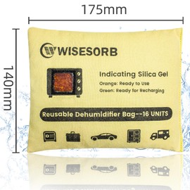 Wisesorb 500g x 2pcs Rechargeable Gun Safe Dehumidifier, Indicating Desiccant Packs with Transparent Window for Storage, Reusable Silica Gel Packets Moisture Absorbers Safe Dehumidifier