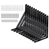 Shelf Brackets 6 Inches, for 5 8 10 12 16 20 Inch Heavy Duty Shelf Brackets 12 Pack, Small Brackets Black Wall Mount Steel Bracket Wall Brackets for Shelves