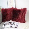 OYIMUA Burgundy 18x18 Cushion Covers Pack of 2 Fluffy Soft