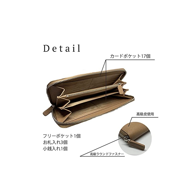 Premier Leather House Men's Long Wallet, Saffiano Brand, Genuine Leather,